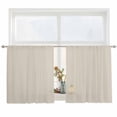 thumbnail image 2 of Ivory White Semi Sheer Window Curtains 54 Inches Long, Modern Pure Ivory White Rod Pocket Voile Silky Chiffon Curtain Light Filtering Drapes for Living Room, Kitchen, Bedroom, 52"x54", 2 Panels, 2 of 9