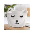 thumbnail image 3 of Inwagui 1pc Cute Cat Storage Basket Collapsible Toys Basket Soft Rope Woven Hamper Cabinet Storage Box Home Decor Closet Shelf Basket Organizer, 3 of 5