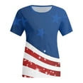 thumbnail image 2 of NIEWTR 3D American Flag Shirt USA Flag T-Shirt Patriotic Shirt Women's Graphic Tees(Dark Blue,XL), 2 of 5
