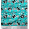 thumbnail image 1 of Soimoi Polyester Crepe Fabric Leaves & Floral Block Decor Fabric Printed Yard 52 Inch Wide, 1 of 3