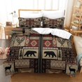 thumbnail image 1 of LAICAIW Ensemble de Courtepointes 3 Courtepointe Rustique Couvre-Lit Couvre-Lit Courtepointe Literie Campagne Patchwork Ours Literie Maison Courtepointe Légère Réversible Literie Rustique Animal de la Forêt Orignal Literie de Chalet Brun Simple(135, 1 of 7