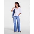 thumbnail image 3 of Scenario Women's Front Tie Peplum Top with 3/4-Length Sleeves, Size XS-XXXL, 3 of 5