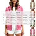 thumbnail image 3 of VBVC Women's Short Sleeve Zip Up Hoodie , Lightweight Athletic Jacket For Women , Ladies' Casual Drawstring Workout Tops with Pockets, S-2XL, 3 of 8