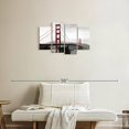 thumbnail image 2 of Elephant Stock Bright Red Golden Gate Bridge Wall Art - Horizontal Multi Panel Canvas - Living Room Wall Decor - Architecture Multi Panel - Black And Gray Decor - 30" x 18", 2 of 4