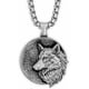 thumbnail image 1 of Wolf Necklace, Round Wolf Medallion Pendant, Faux Leather Cord, Wolf Jewelry Gift For Men, 1 of 4