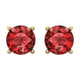thumbnail image 3 of 4 Ct Round Cut Studs Red Natural Garnet 14K Yellow Solid Solid Gold Everyday Dainty Earrings Screw Back, 3 of 7