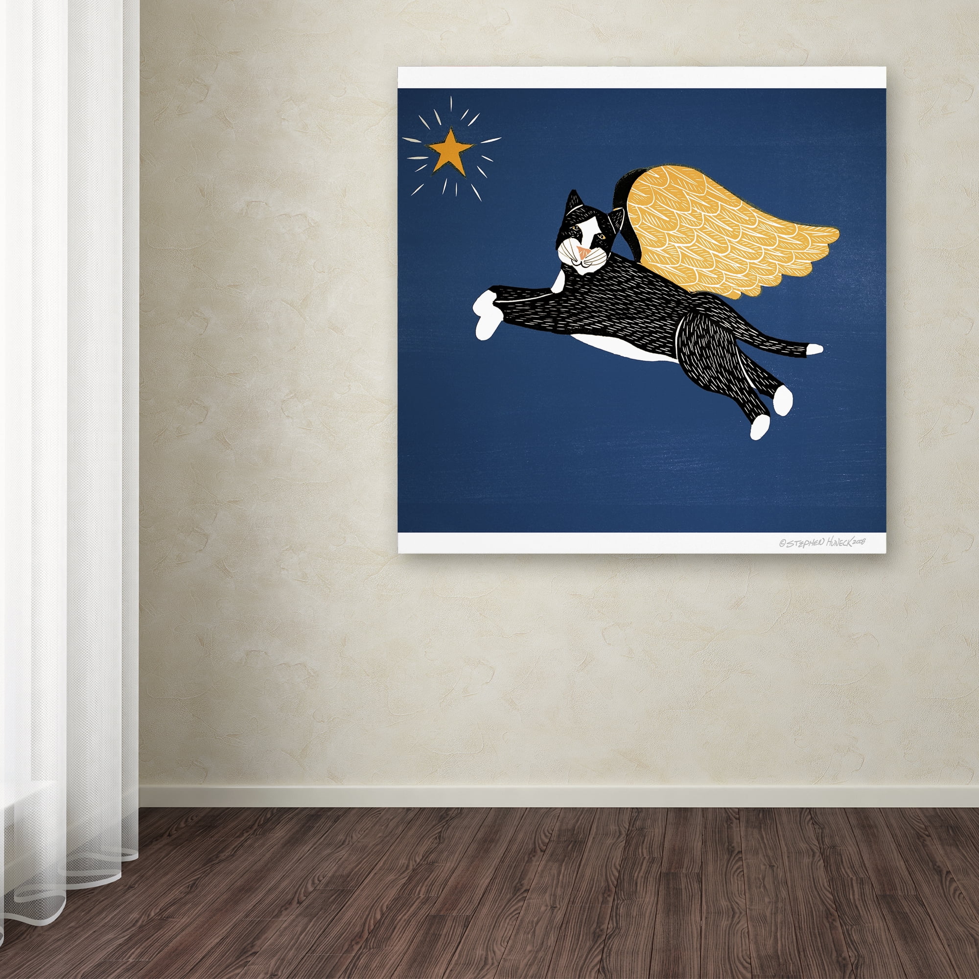 Premium AI Image | arafed black cat with angel wings sitting on the