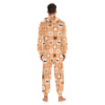 thumbnail image 4 of FORMRS Onesies Pajama for Adults Unisex Hoodie Winter Jumpsuit One Piece Sleepwear, Sizes S-2XL, Orange Ghost Plaid Pattern, 4 of 7