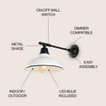 thumbnail image 5 of JONATHAN Y Wallace 12.25" 1-Light Farmhouse Industrial Indoor/Outdoor Iron LED Victorian Arm Outdoor Sconce, White, 5 of 8
