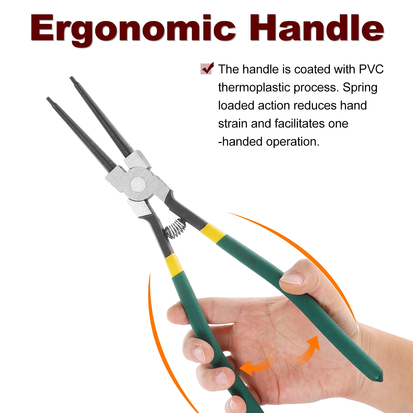 Uxcell 13-Inch Snap Ring Plier Heavy Duty Internal Circlip Pliers Straight Jaw for Ring Remover Retaining