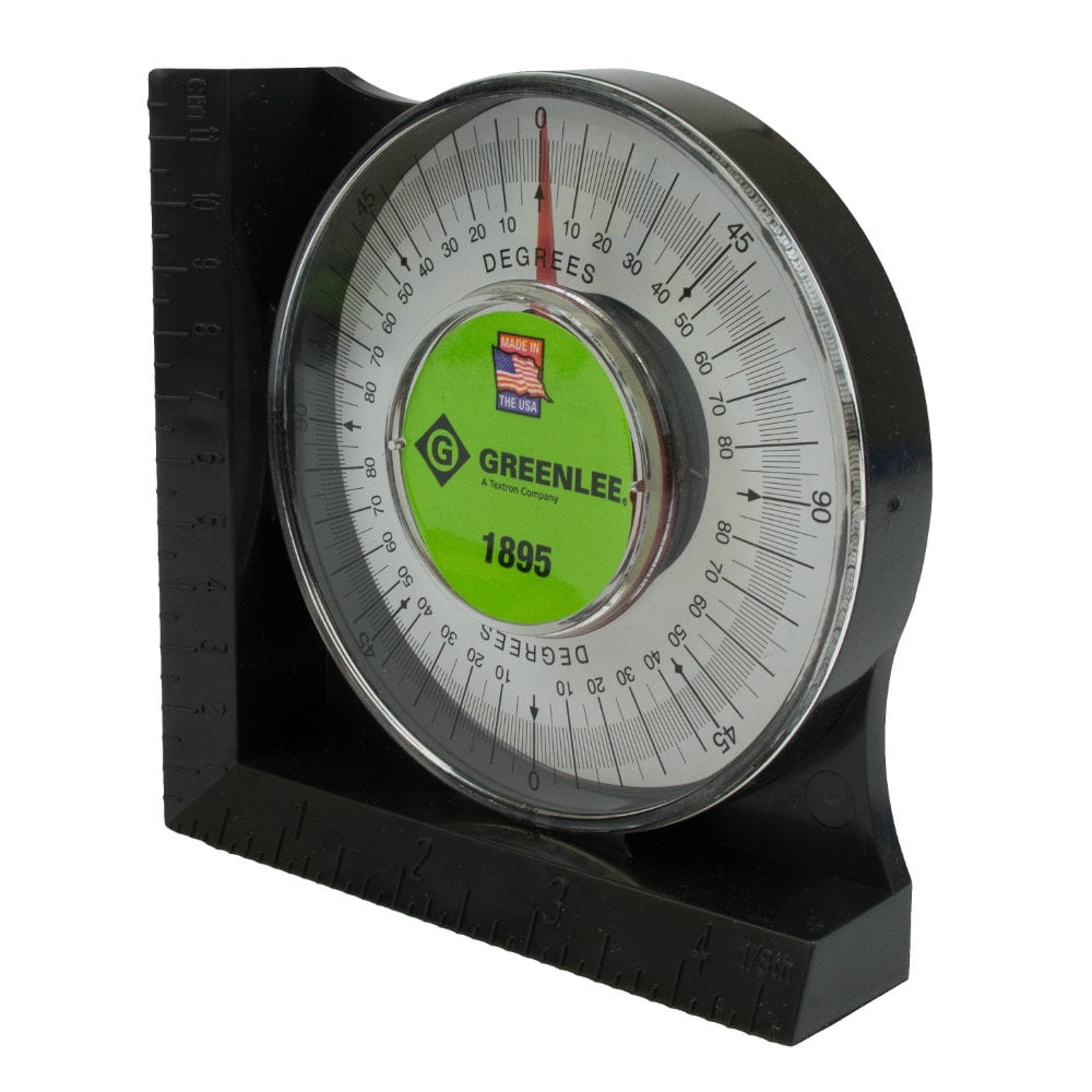 Greenlee 1895 Angle Protractor with Magnetic Base, 0°- 90° Marking, Black