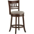 thumbnail image 2 of Weston Home Vertical Design Swivel Dark Cherry Finish Wood Counter Height Stool, Gray Linen, 2 of 2