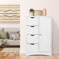 thumbnail image 4 of Bathroom Floor Storage Cabinet w/4 Drawers Adjustable Shelves Freestanding White, 4 of 9