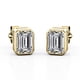 thumbnail image 1 of JeenMata Aros Tipo Botón con Solitario de Moissanita en Forma de Esmeralda de 1 Quilate Engastados en Bisel en Baño de Oro Amarillo de 18 K sobre Plata, 1 of 5