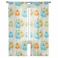 thumbnail image 7 of Sheer Curtains 72 inches Long, Thanksgiving Fall Vintage Harvest Pumpkin Light Filtering Sheer Window Curtains Rod Pocket Voile Drapes for Bedroom Living Room, 52"W x 72"L 2 Panels, 7 of 7