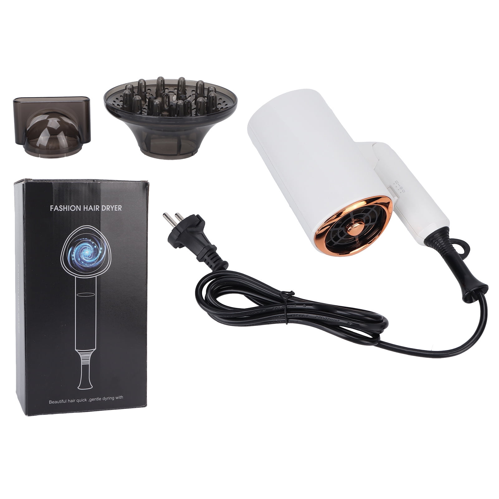 Hair Dryer, Intelligent Temperature Control Technology 360° Rotating Nozzle Hair Blow Dryer Quiet  For Salon Use EU Plug 220V