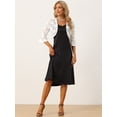 thumbnail image 4 of Cárdigan de Encaje Floral para Mujer de Mangas Acampanadas Cárdigan de Frente Abierto Top Elegante blanco S, 4 of 6