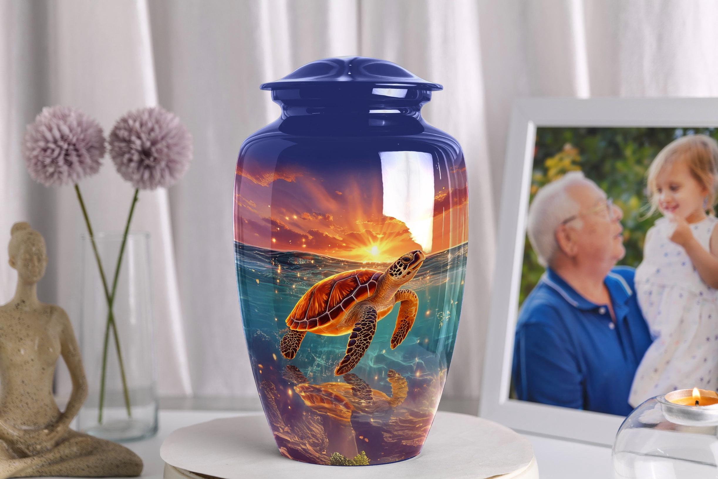 Large Turtle urns for Human ashes, Small urn for Ashes for Men
