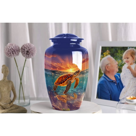 Turtle urns for human Ashes large, urn for ashes for women, Funeral Urn