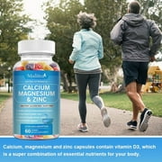 Calcium Magnesium Zinc Gummies,with Vitamin D3 - Support Bone Immune Muscle Health
