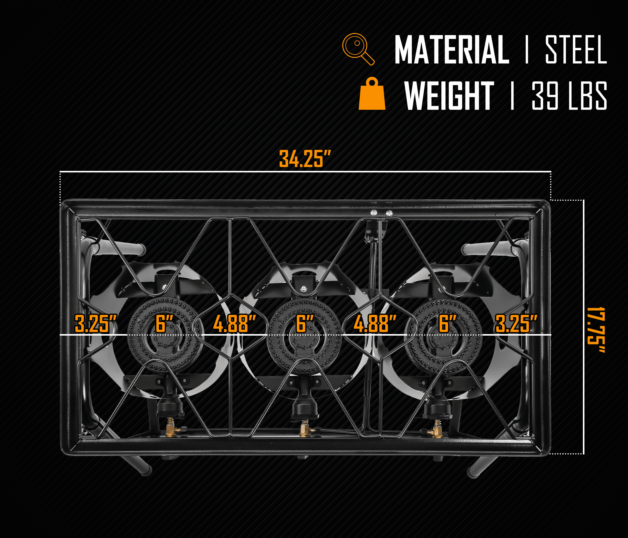 CONCORD Triple Burner Outdoor Stand Stove Cooker