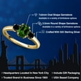 thumbnail image 2 of Gem Stone King 18K Yellow Gold Plated Silver Green Chrome Diopside and Black Diamond Engagement Ring for Women | 1.04 Cttw | Oval 7X5MM | Gemstone Birthstone | Size 9, 2 of 6
