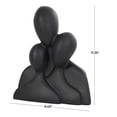 thumbnail image 3 of 9" x 11" Black Polystone Nesting Family 3 Head People Sculpture, by DecMode, 3 of 10