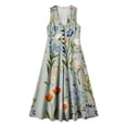 thumbnail image 7 of Zedker Floral Women's Maxi Dresses Sleeveless V Neck Long Dress Beach Sundresses Swing Dress Multicolor M, 7 of 7