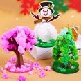 thumbnail image 2 of comerut Paper Tree Ornamental Multi-color Leaves Novelty Tree Mini Growing Christmas Tree for Home, 2 of 8
