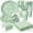 Sage Green, variant on 175 Pcs Yellow Disposable Paper Plates and Napkins Set for 25, 9" Dinner Plates & 7" Dessert Plates, Tableware for Birthday, Baby Shower, Picnic, Party