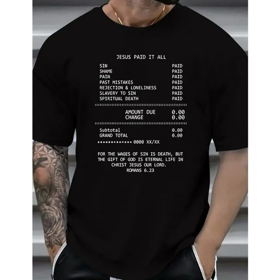 "Jesus Paid It All" T-Shirt – Inspirational Christian Tee for Summer -Comfortable & Breathable, Faith-Based Casual Wear
