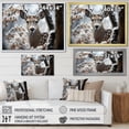 thumbnail image 4 of Designart "Monochrome Photography Winter Deer painting I" Animals Floater Framed Wall Art Print, 4 of 7