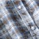 thumbnail image 4 of Mens Manga Corta Botón Abajo Camisas Cuadrado Gira Abajo Cuello Casual Camisa para Hombres, Blusa de Verano de Poliéster, 4 of 7