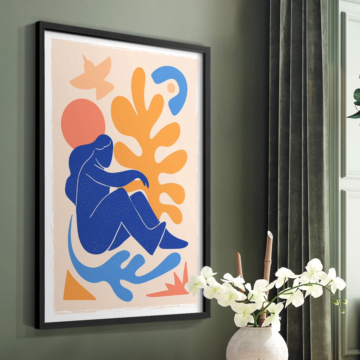 Matisse CCCLXII in Black Solid Wood 22 x 28 Framed Print
