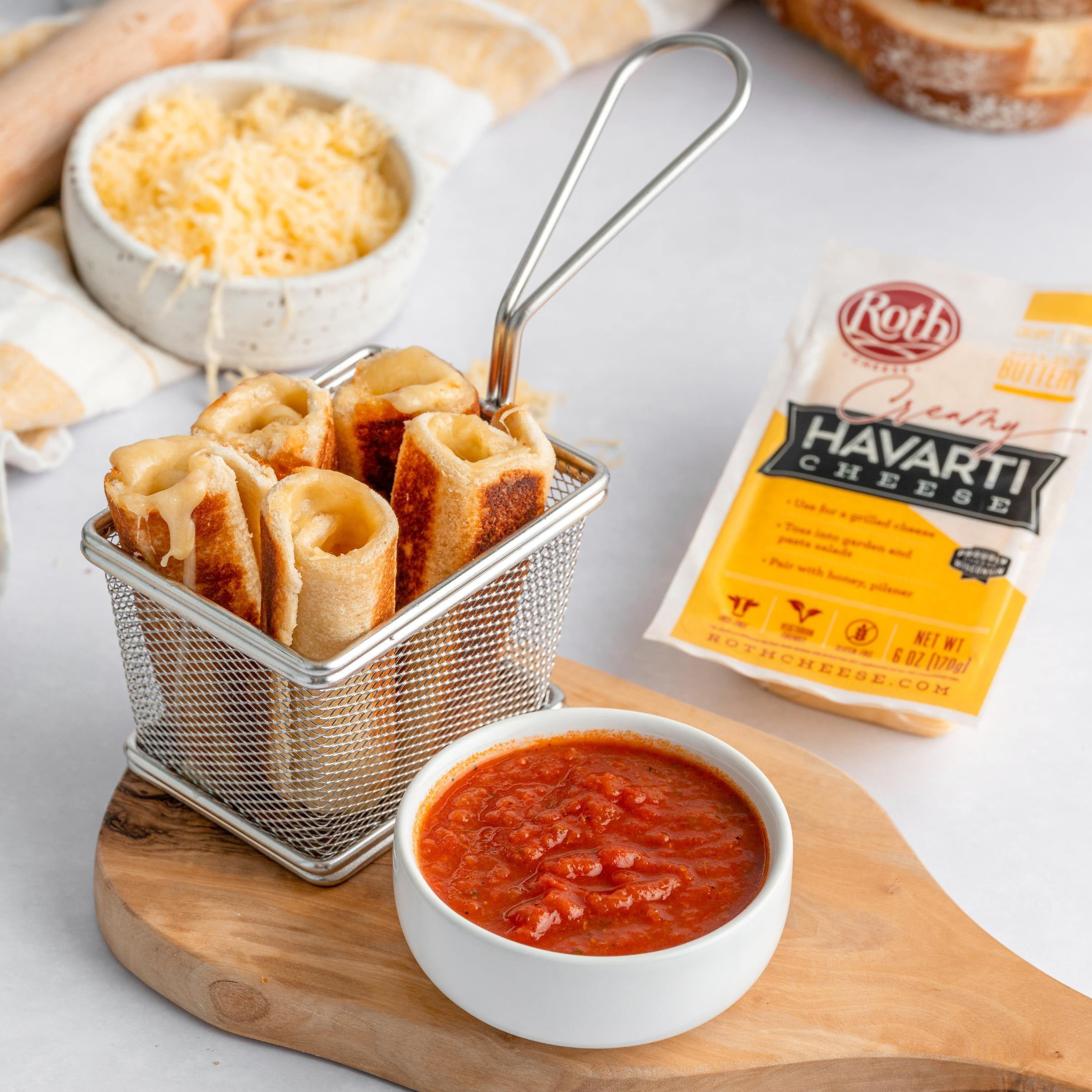 Roth Gluten Free Block Creamy Havarti Cheese, 6 oz Fresh Plastic Wrapped