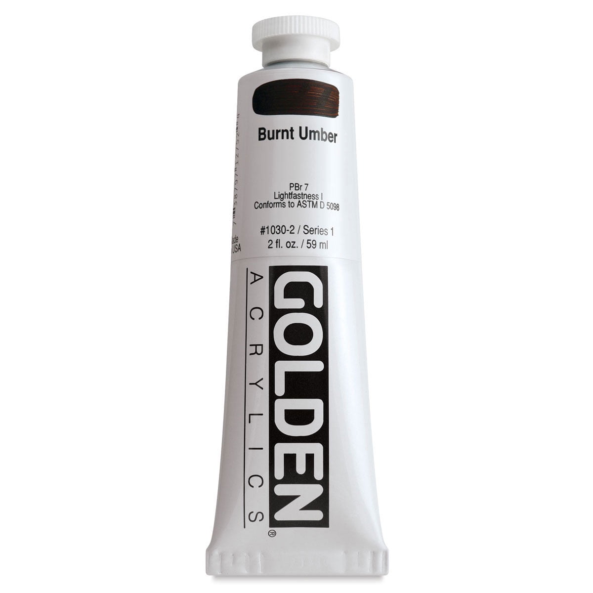 Golden Heavy Body Artist Acrylics - Burnt Umber, 2 oz Tube