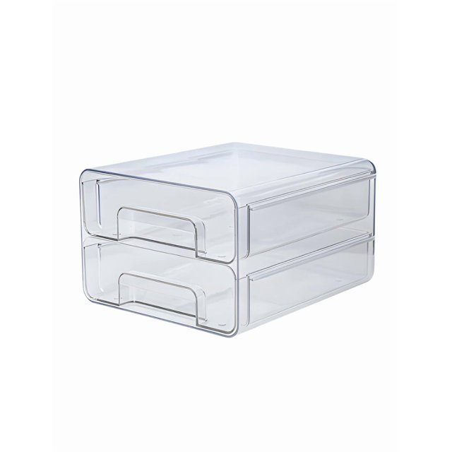 Organizador Xtellar Multiusos Para Hogar 2 Cajones Almacenamiento Color Transparente