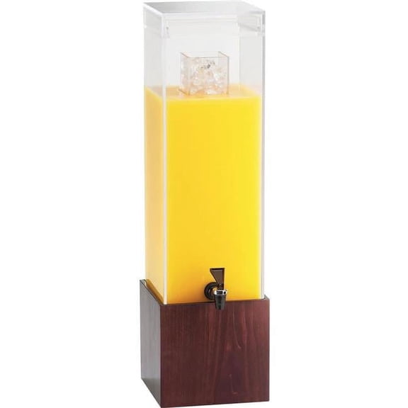 Cal Mil 1527-3-52 3 gal Westport Beverage Dispenser, Square - Dark Wood - 8.125 x 9.75 x 25.75 in.