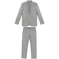 thumbnail image 4 of Yartina Men's Classic Slim Fit Business Tuxedo Outfits Notched Lapel Blazer Vest Trouser Wedding Gray L, 4 of 7