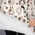 thumbnail image 3 of Oversized Wearable Blanket Hoodie,Vintage Ghost Halloween Pattern Sherpa Blanket Hoodie with Super Pockets,Super Warm Fuzzy Pullover for Women & Men, 3 of 6