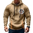 thumbnail image 2 of SERTG Men's Cargo Hooded Sweatshirt Winter Christmas Print Long Sleeve Half Zip Multiple Pockets Warm Comfortable Casual Top Men's Christmas Tops(Khaki,3XL), 2 of 4