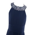 thumbnail image 4 of iEFiEL Girls Rhinestone Accent Wedding Bridesmaid Pageant Birthday Party Dress Dark Navy 12, 4 of 6