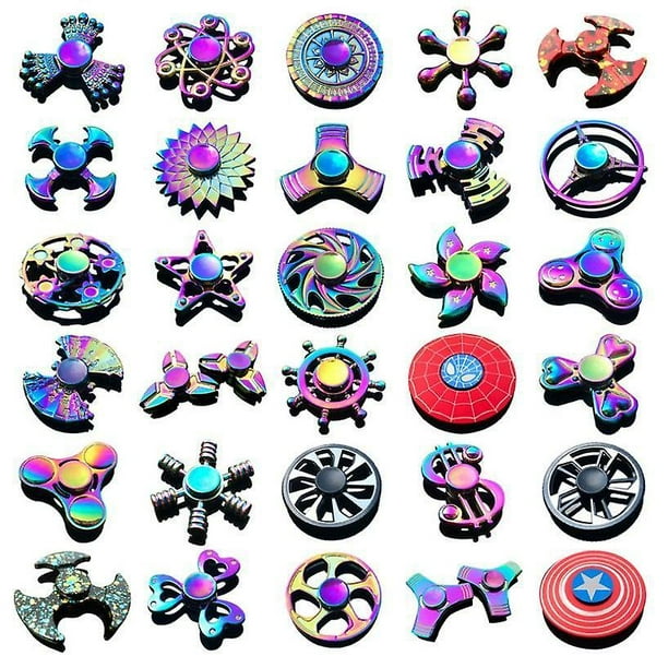 1pcs Metal Rainbow Fidget Spinner Colorful Edc Hand Spinner Anti-anxiety  Toy For Spinners Focus Relieves Stress Adhd Finger Spinner(e) Battqx 