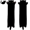 thumbnail image 1 of Almohada SNOWOLF de peluche con forma de gato negro, suave y larga, 70 cm, para niños, 1 of 6
