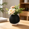 thumbnail image 5 of Woven Textured Two-Tone Small Flower Pot Decorative Bonsai Planter With Saucer For Living Room Home Desk, 5 of 6