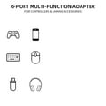 thumbnail image 6 of Multiple Port Expansion Hub for P5 Professional/Slim Consoles Heat Dissipation Housing Design Type C USB Hub Extender, 6 of 9