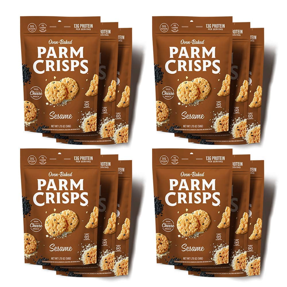 ParmCrisps Sesame Parmesan Cheese Crisps, 1.75 oz (Pack of 12