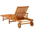 thumbnail image 3 of vidaXL Sunlounger With Table Blue and Natural Wood Solid acacia wood Large, 3 of 5