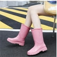 thumbnail image 2 of Women's Mid Calf Rain Boots Waterproof Garden Shoes Anti-Slipping Rainboots for Ladies with Comfort Insole Short Wellies Rubber Rain Shoes Outdoor Work Boots, 2 of 8