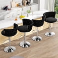 thumbnail image 4 of Lamerge Black Bar Stool Set of 2, Velvet Swivel Bar Chairs Counter Height Barstools with Back & Footrest, Adjustable Counter Stools Island Chairs for Kitchen, Bar, Dining Room, 4 of 7